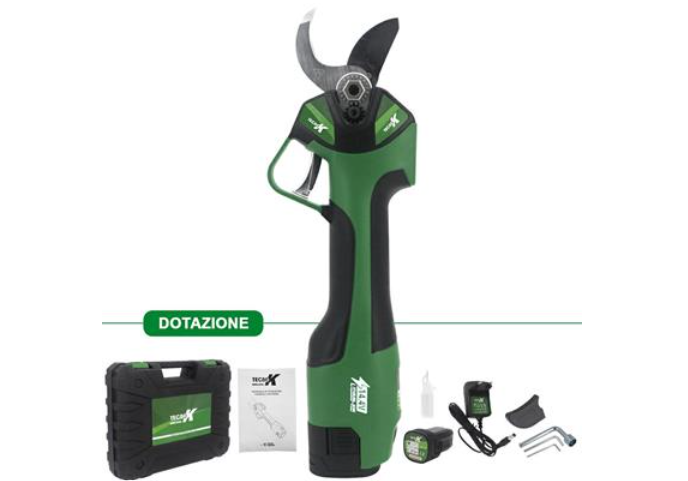 Forbice TecnoK a batteria al litio da 14.4 V - 1.5 Ah, diametro di taglio 25 o 32 mm